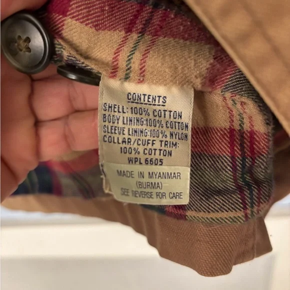 Dunbrooke Tan Bomber Jacket with Corduroy Collar SZ Medium Light Flannel lined - Picture 6 of 12